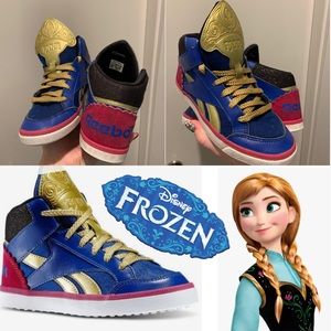 Reebok Disney Frozen Anna high top girls size 2 sneakers
